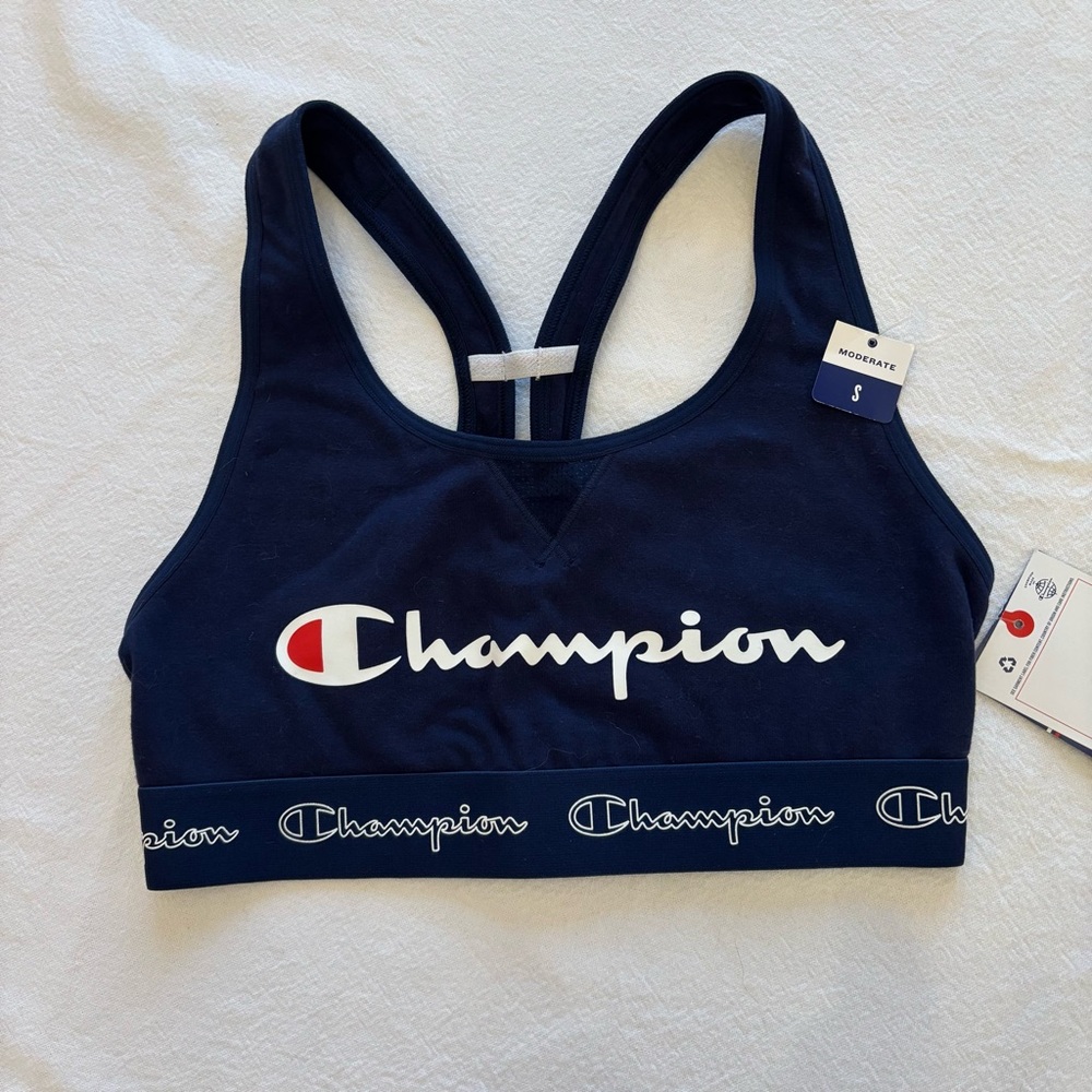 Champion Women’s Navy‎ Blue Sports Bra SIZE SMALL Gym Hiking Yoga NEW